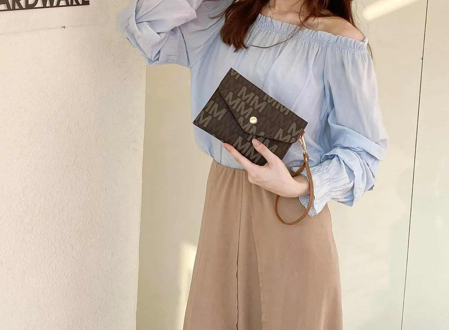 MKF Collection Tote Bag for Women, Shoulder Handbag & Wristlet Pouch Purse Top Handle Vegan Leather 4Pcs Set Pocketbook