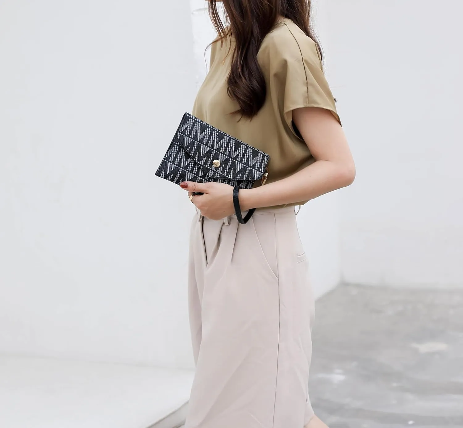 MKF Collection Tote Bag for Women, Shoulder Handbag & Wristlet Pouch Purse Top Handle Vegan Leather 4Pcs Set Pocketbook