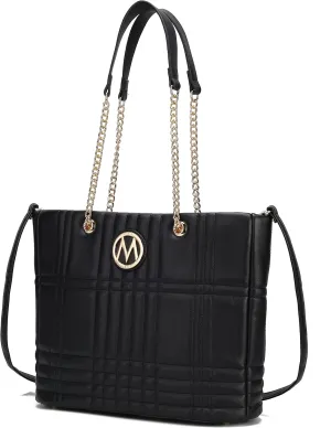 MKF Collection Tote Bag for Women, Vegan Leather Top-Handle Shoulder bag Crossbody Handbag Purse
