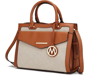 MKF Collection Women's Shoulder Bag, PU Leather Purse, Satchel Bag Crossbody Strap, Top Handle Large Handbag by Mia K
