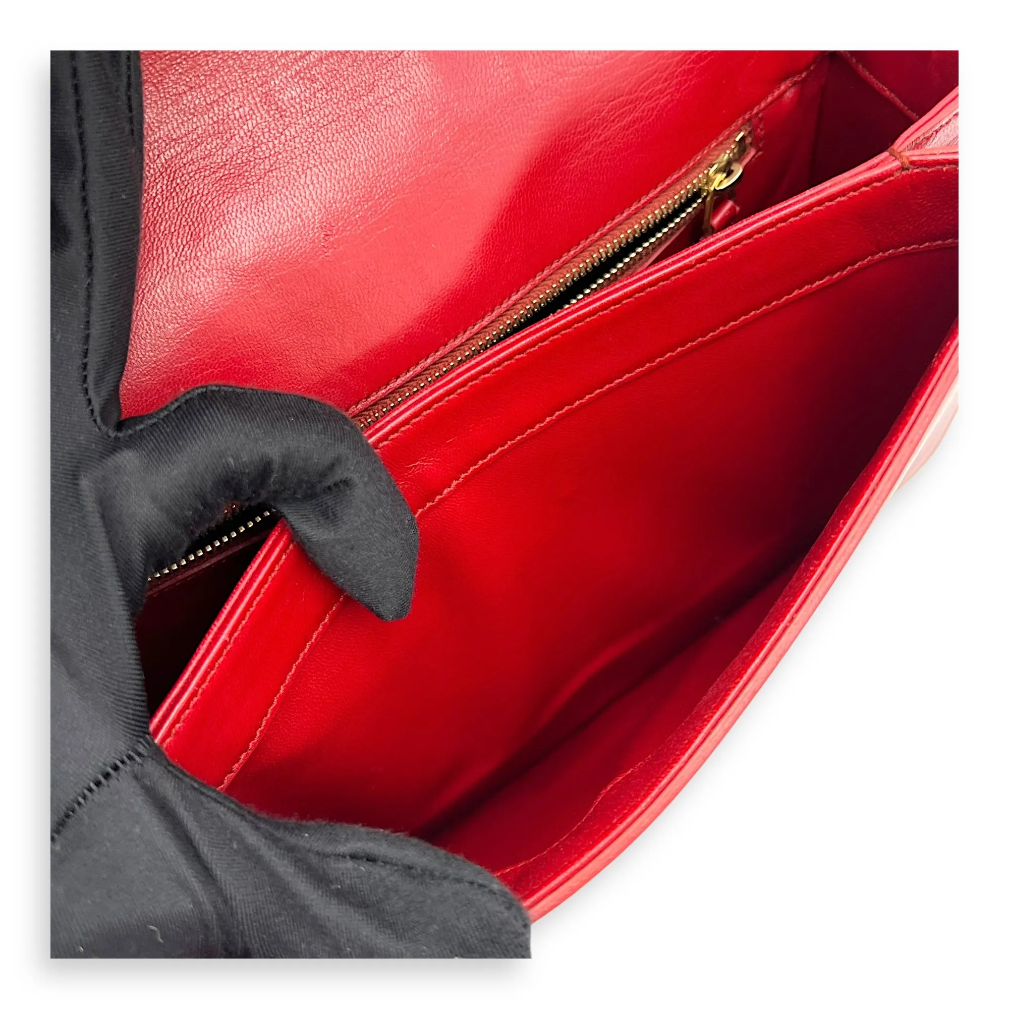 Monogram Universite Crossbody Bag Red in Python Leather, Gold hardware