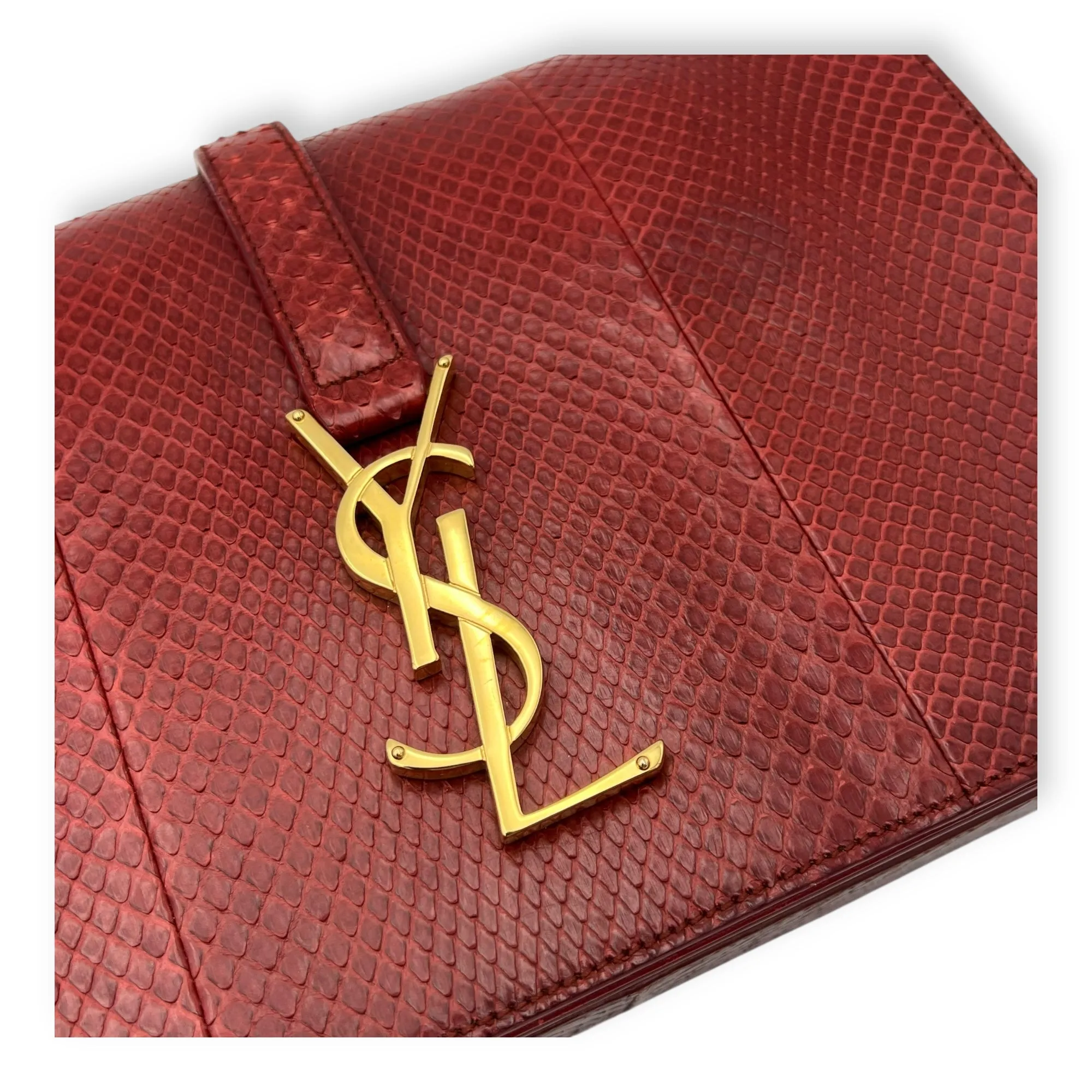 Monogram Universite Crossbody Bag Red in Python Leather, Gold hardware