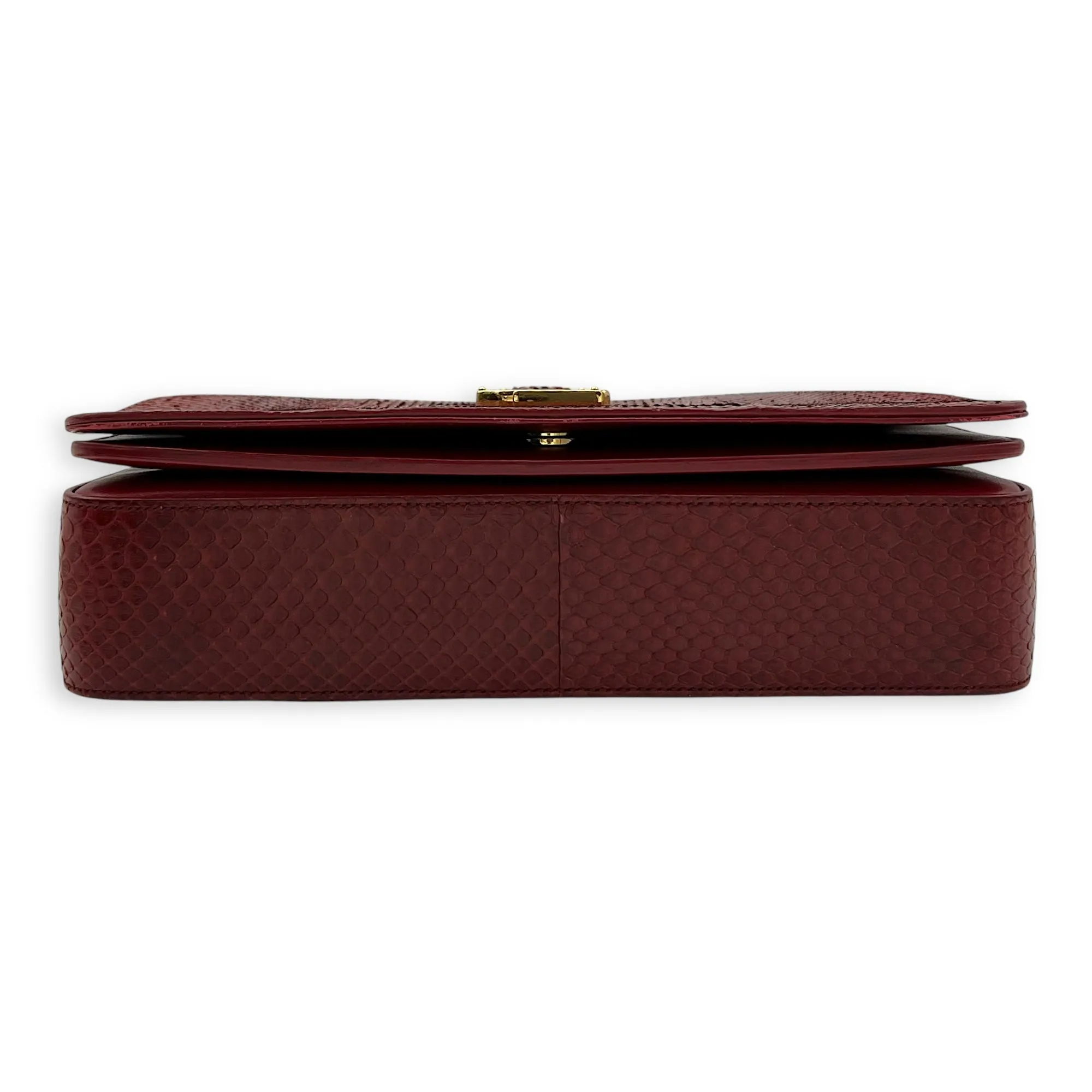 Monogram Universite Crossbody Bag Red in Python Leather, Gold hardware