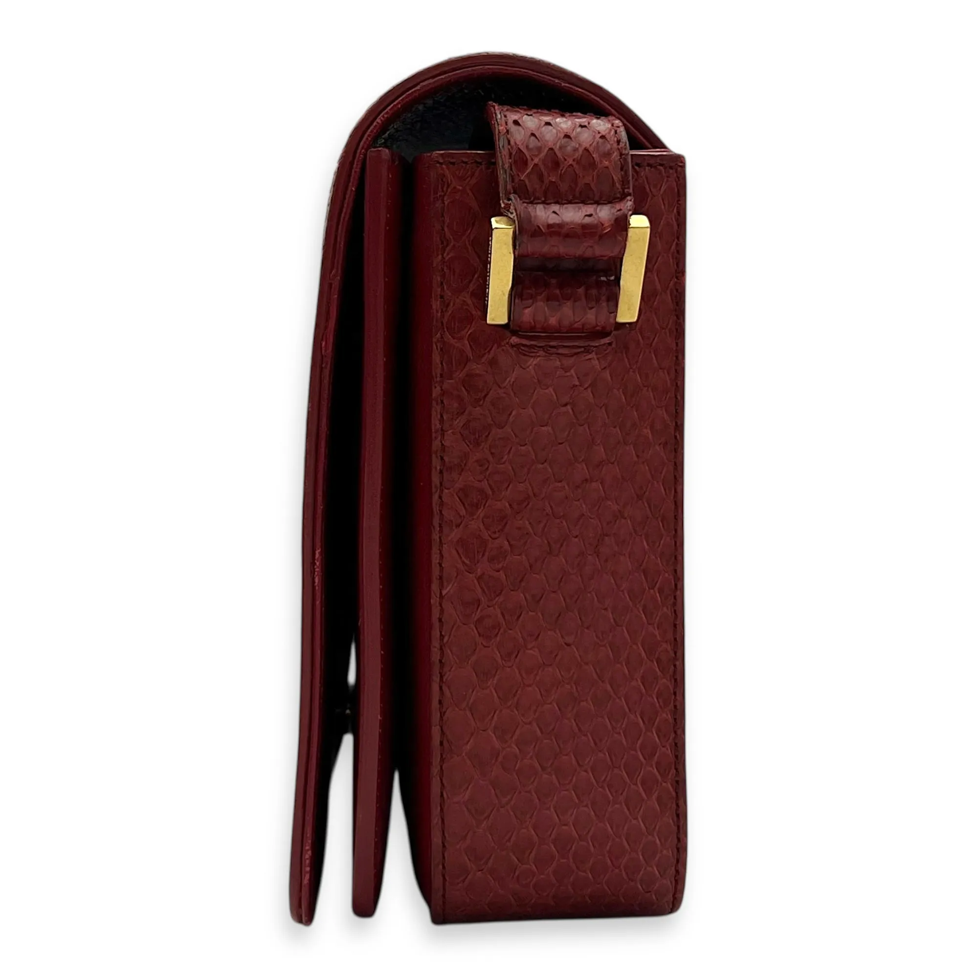 Monogram Universite Crossbody Bag Red in Python Leather, Gold hardware