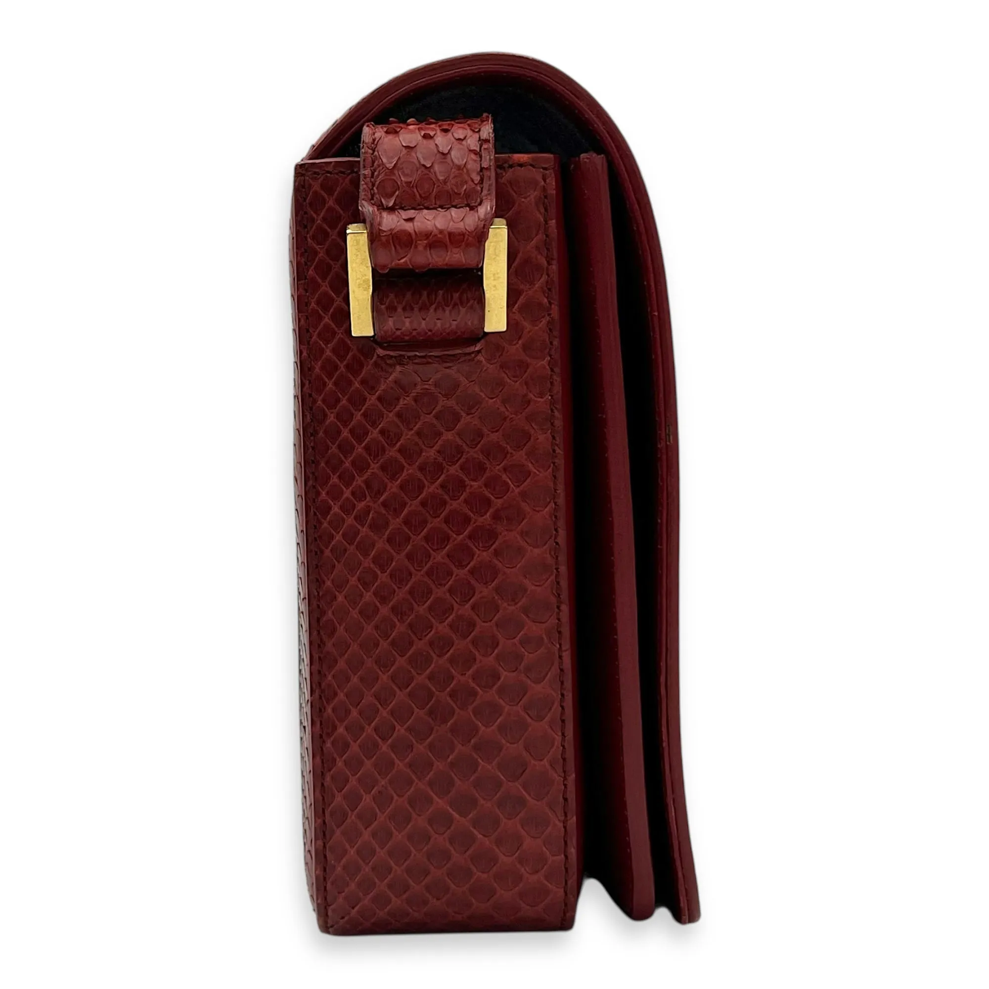 Monogram Universite Crossbody Bag Red in Python Leather, Gold hardware