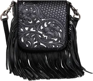 Montana West Small Purses for Women Crossbody Bag Western Fringe Purse Cross Body Purses for Women Messenger Bag Handbags Black Western-RLC-L162BK