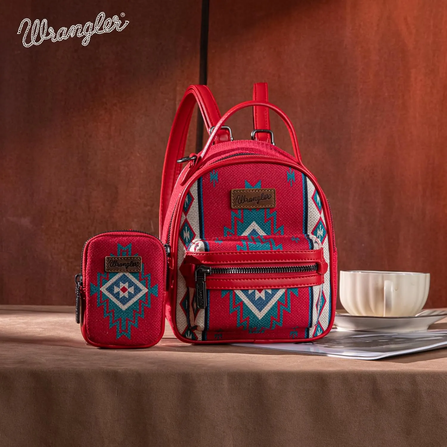 Montana West x Wrangler Mini Backpack Aztec Back Pack Purse for Women WG174-8600RD