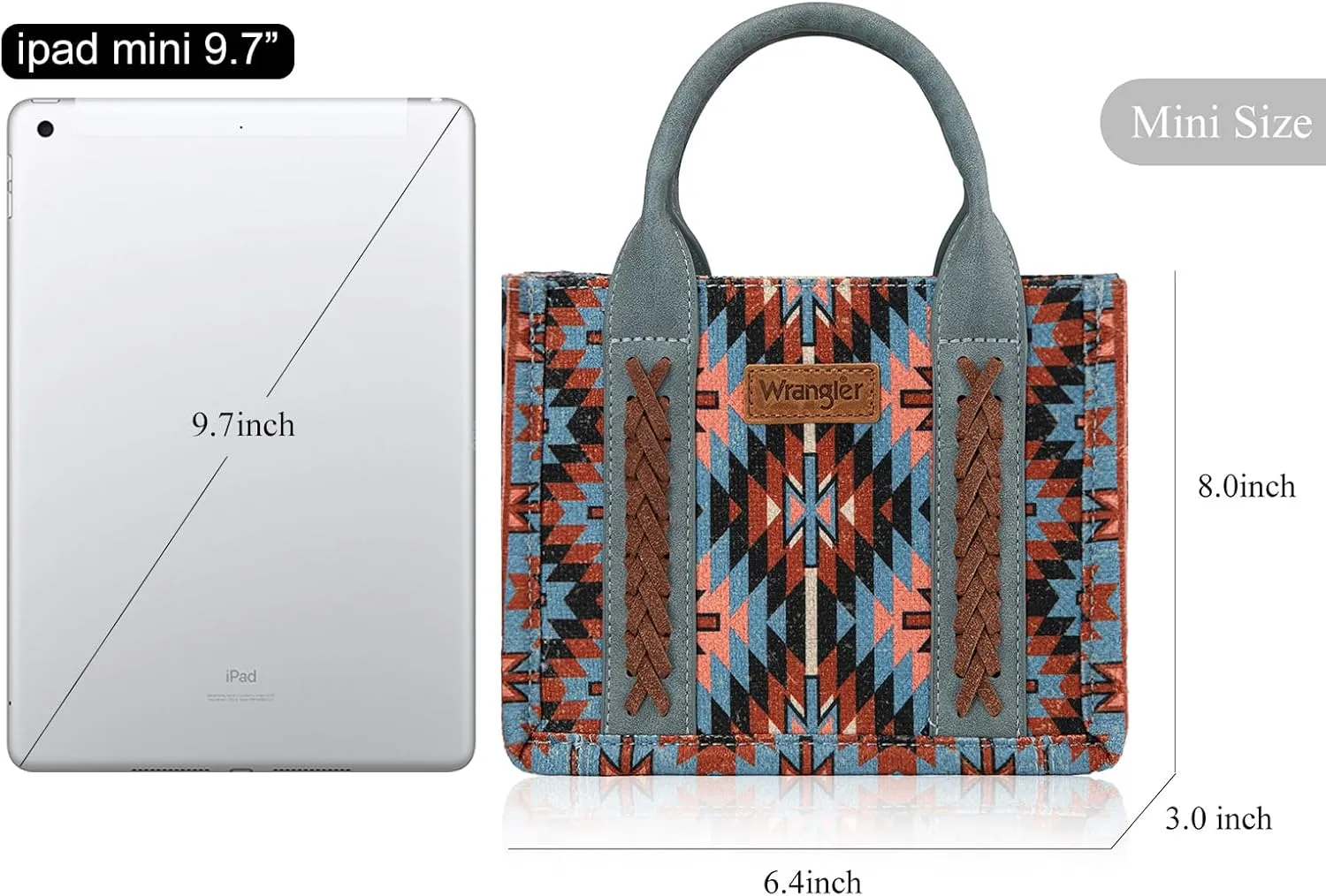 Montana West x Wrangler Mini Tote Bag for Women Boho Aztec Crossbody Purse Top Handle Handbags