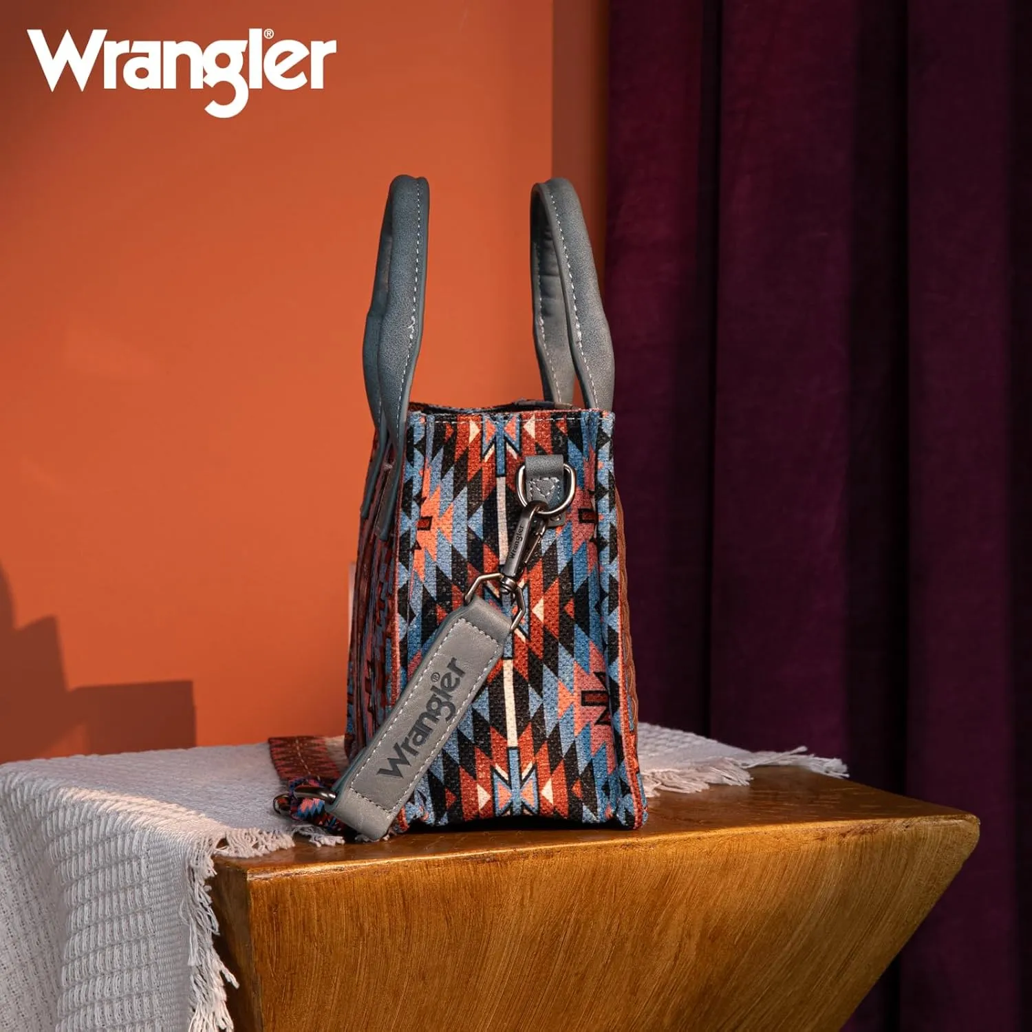 Montana West x Wrangler Mini Tote Bag for Women Boho Aztec Crossbody Purse Top Handle Handbags