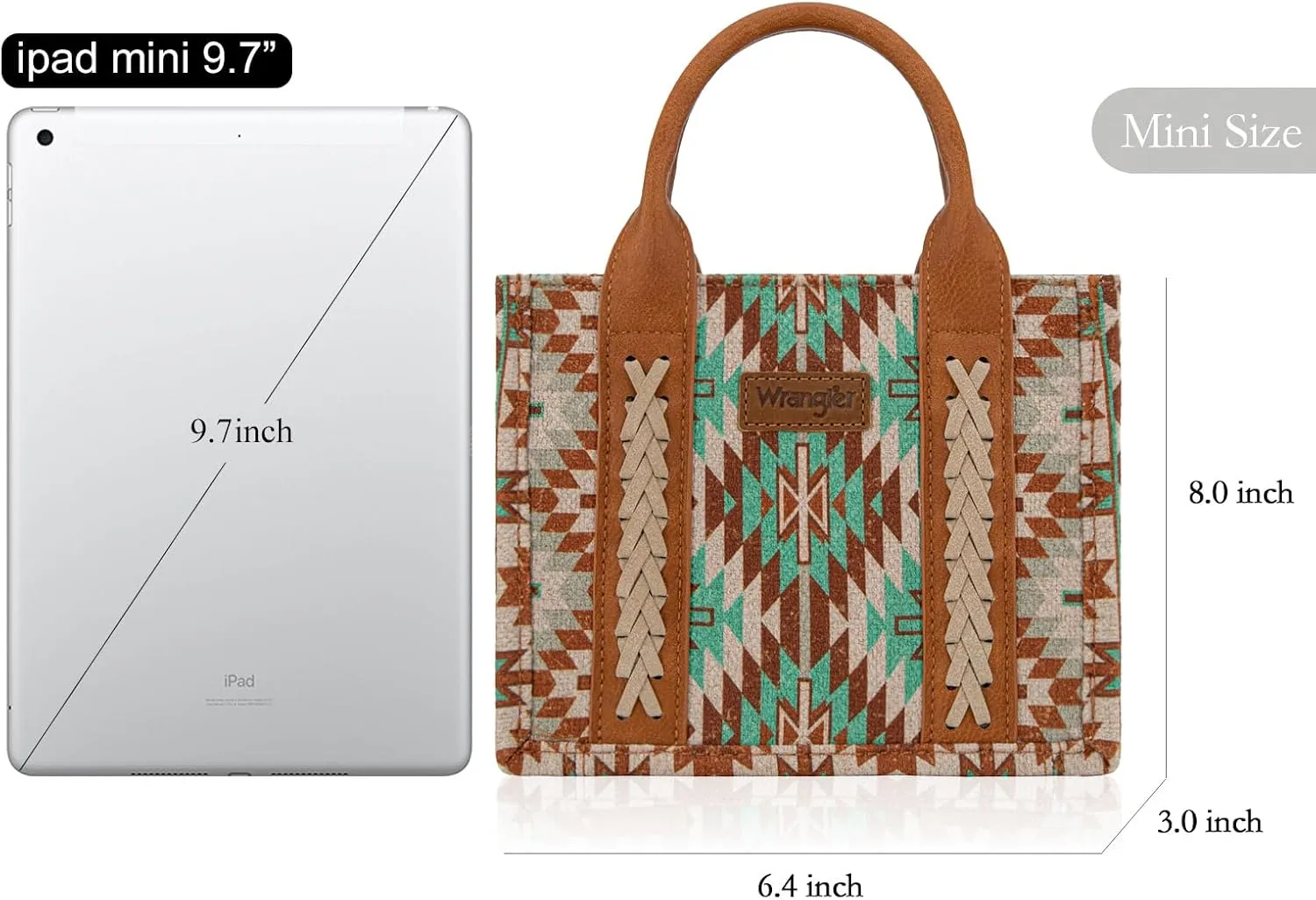 Montana West x Wrangler Mini Tote Bag for Women Boho Aztec Crossbody Purse Top Handle Handbags