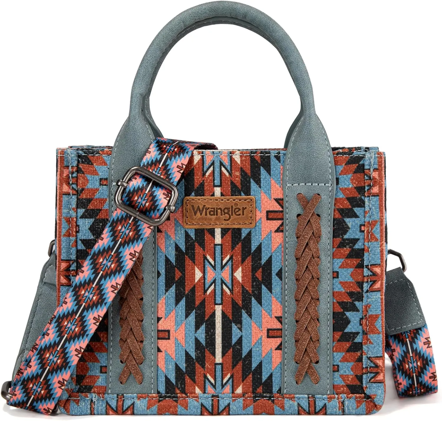 Montana West x Wrangler Mini Tote Bag for Women Boho Aztec Crossbody Purse Top Handle Handbags