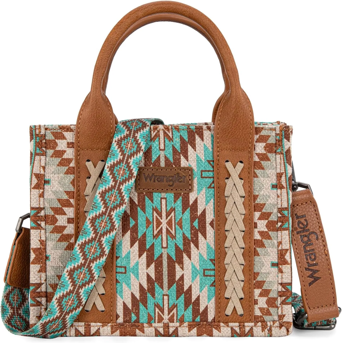 Montana West x Wrangler Mini Tote Bag for Women Boho Aztec Crossbody Purse Top Handle Handbags