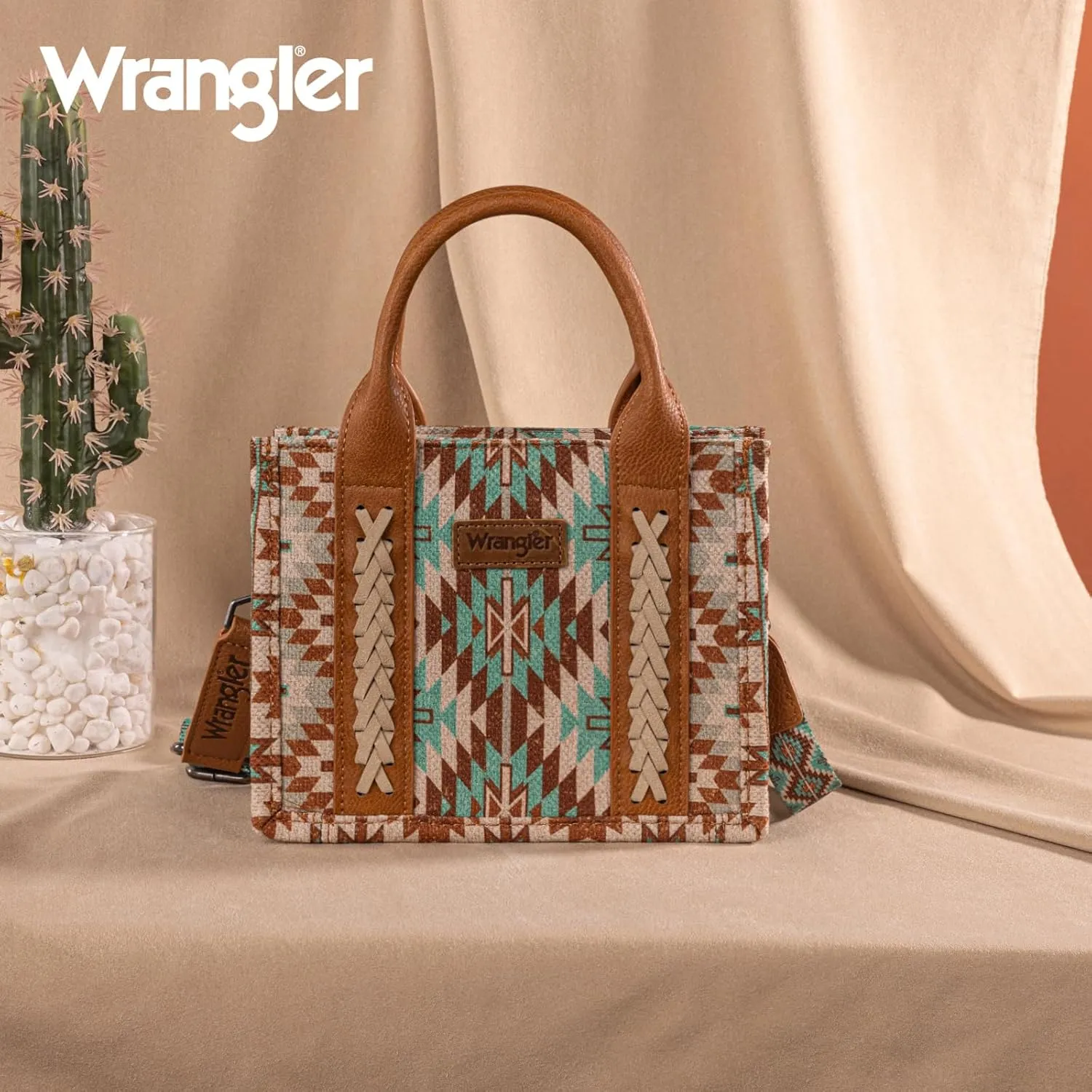 Montana West x Wrangler Mini Tote Bag for Women Boho Aztec Crossbody Purse Top Handle Handbags