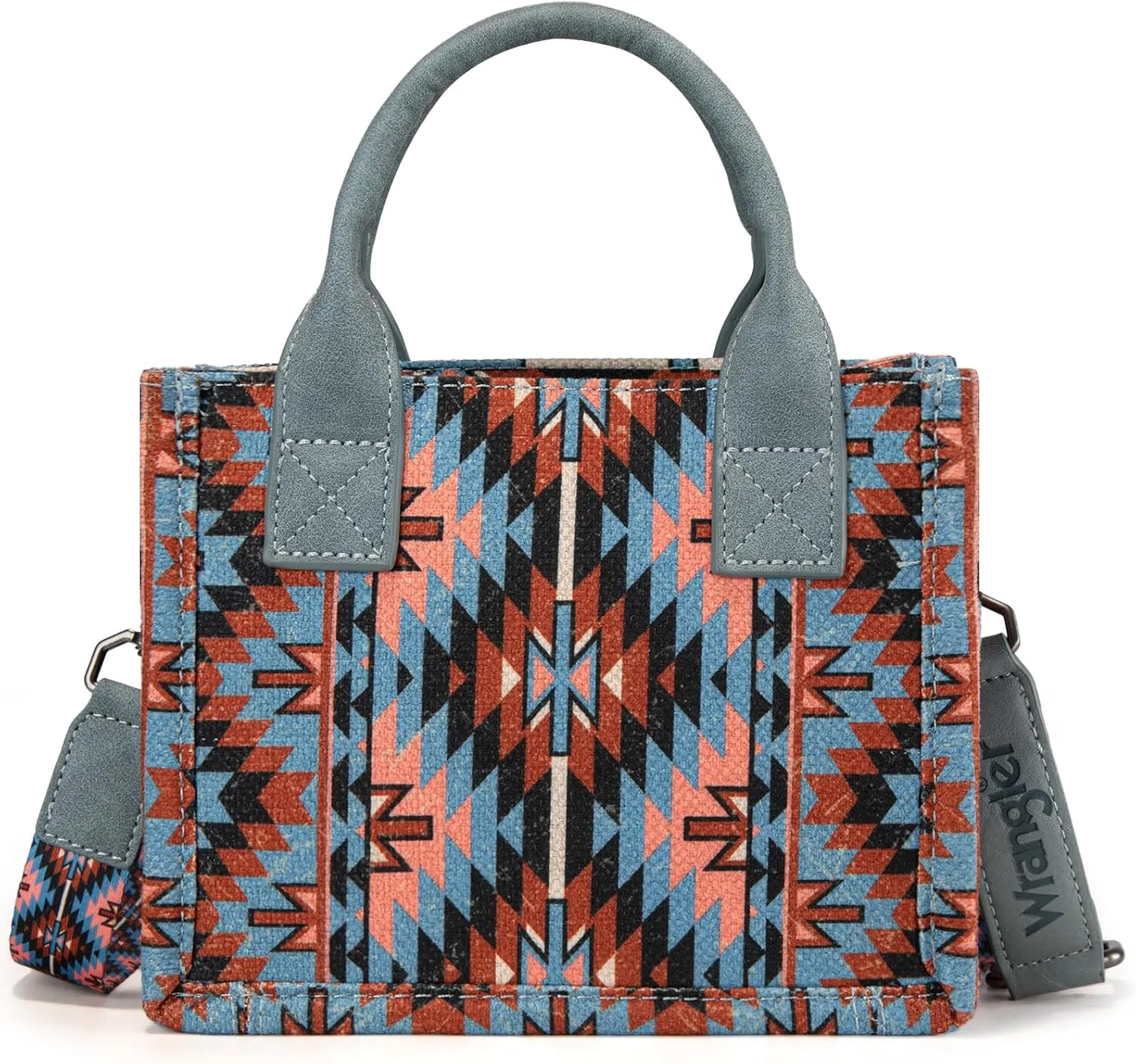 Montana West x Wrangler Mini Tote Bag for Women Boho Aztec Crossbody Purse Top Handle Handbags