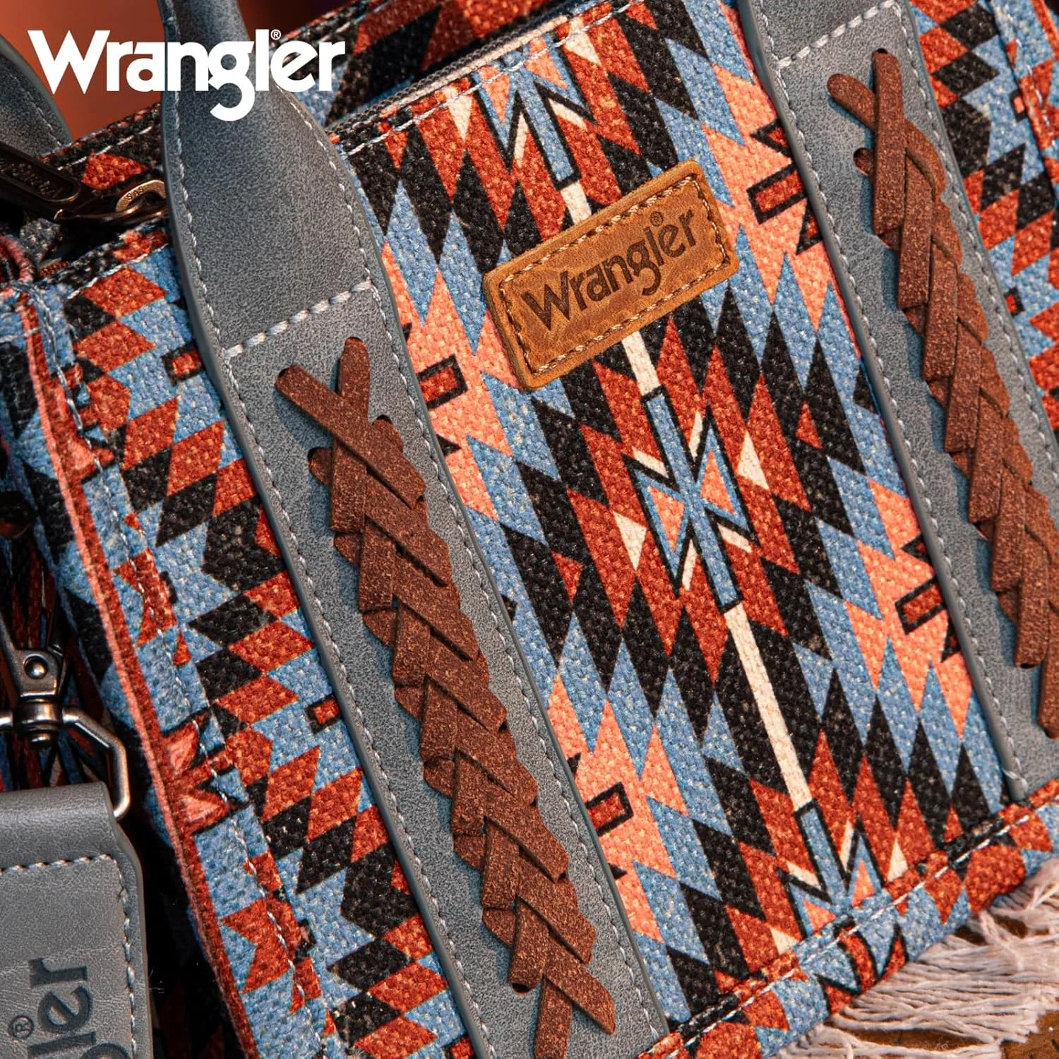 Montana West x Wrangler Mini Tote Bag for Women Boho Aztec Crossbody Purse Top Handle Handbags