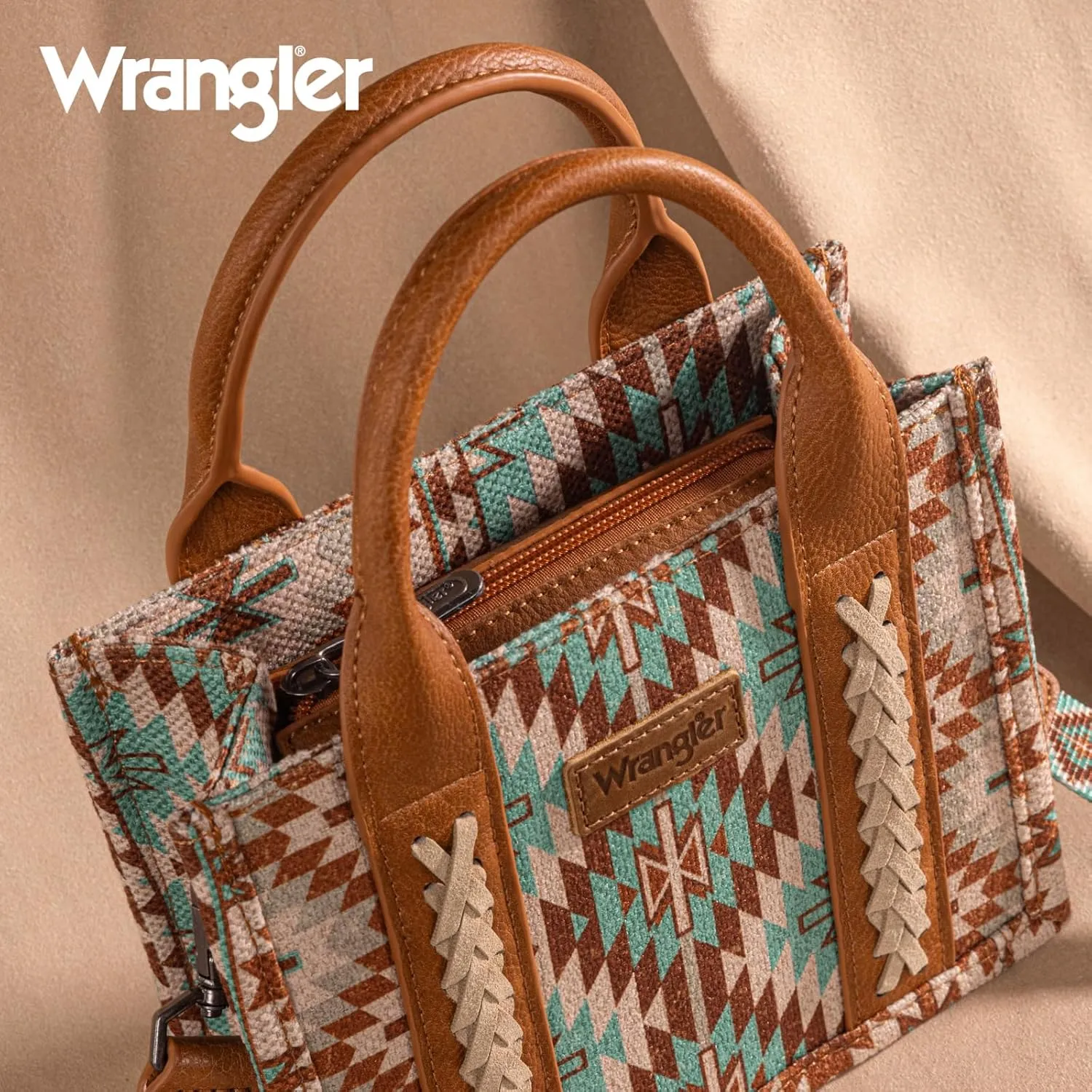 Montana West x Wrangler Mini Tote Bag for Women Boho Aztec Crossbody Purse Top Handle Handbags