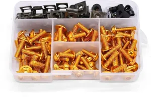 Motorcycle Full Fairing Bolts Kit Fastener Clips Screw Nuts Kit - for Tricker DT230 DT125 Gas Gas EC2T FSE FSR EC250-[175pcs]