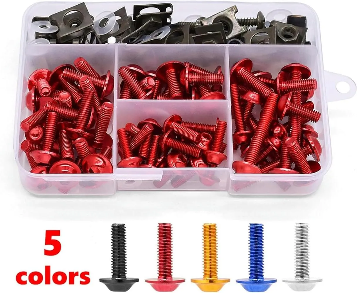 Motorcycle Full Fairing Bolts Kit Fastener Clips Screw Nuts Kit - for Tricker DT230 DT125 Gas Gas EC2T FSE FSR EC250-[175pcs]