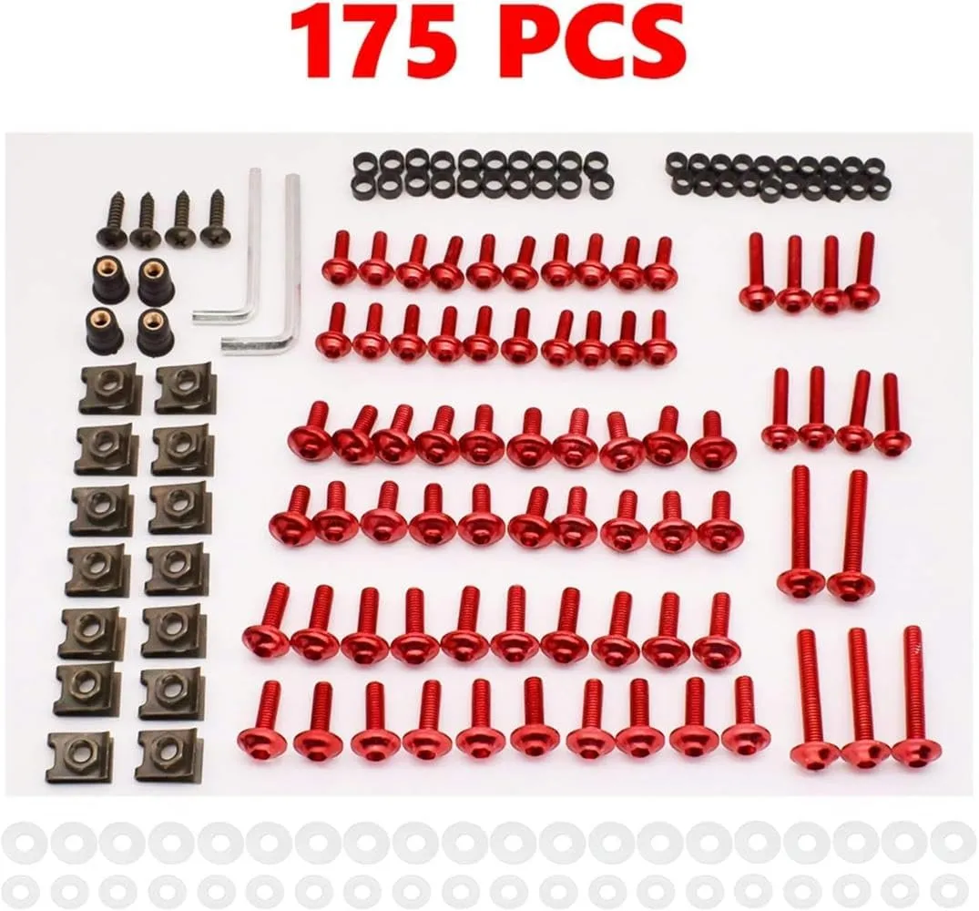 Motorcycle Full Fairing Bolts Kit Fastener Clips Screw Nuts Kit - for Tricker DT230 DT125 Gas Gas EC2T FSE FSR EC250-[175pcs]