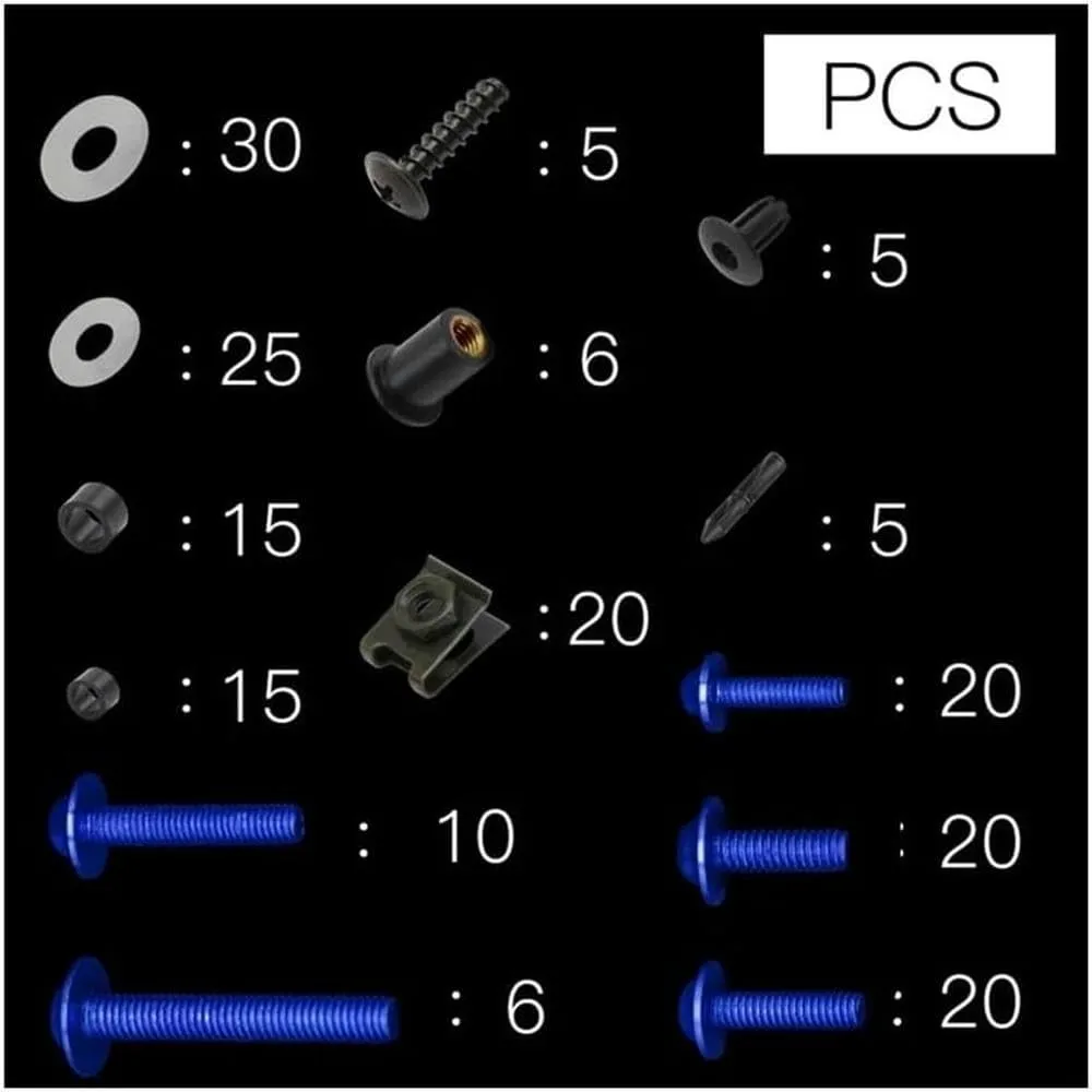 Motorcycle Full Fairing Bolts Kit Stainless Steel Clips Nut Bodywork Screws for Turbo XZ550 TW125 XZ TW Tool Set Windscreen Bolts