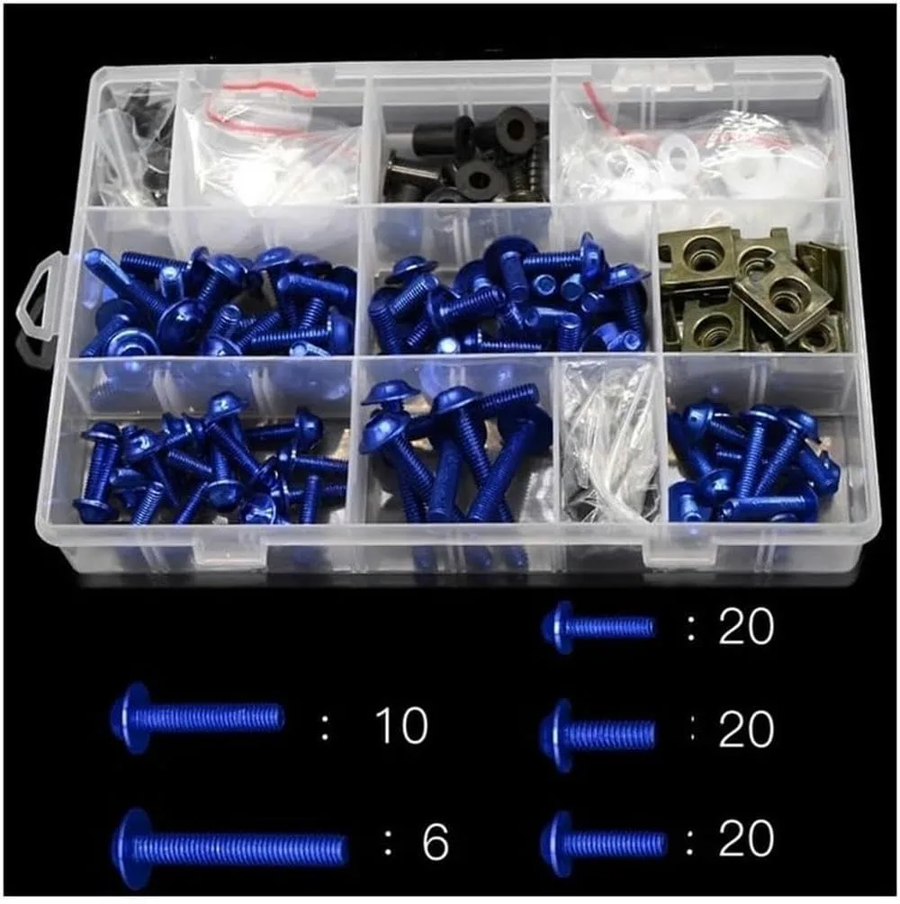 Motorcycle Full Fairing Bolts Kit Stainless Steel Clips Nut Bodywork Screws for Turbo XZ550 TW125 XZ TW Tool Set Windscreen Bolts