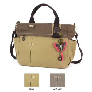 Multi Pocket Tote - Mini Keychain Butterfly Pink