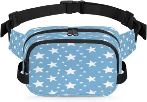 Multicolor Stars Prints Fanny Packs for Women Men Waterproof Waist Bag with Adjustable Strap Belt Bag for Travel Running Hiking