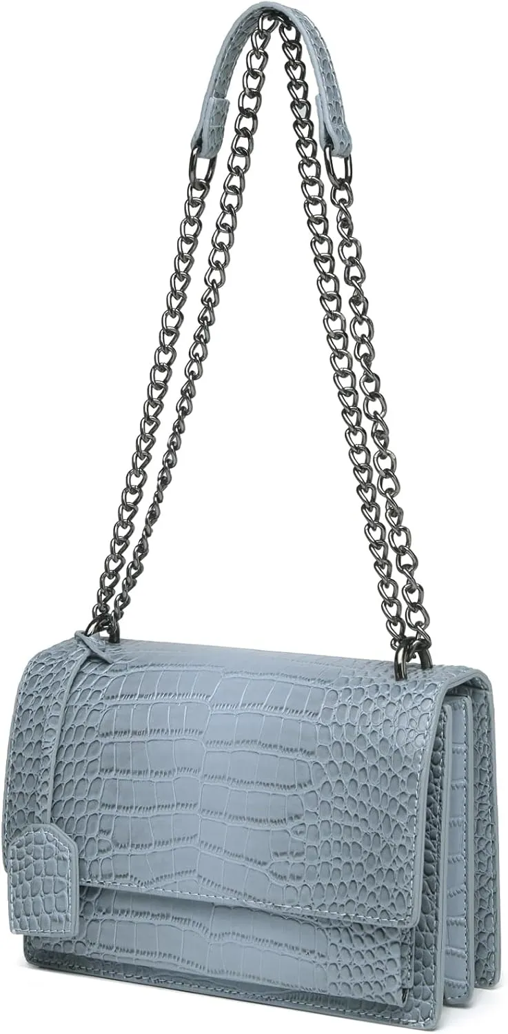 MYHOZEE Crossbody Bags for Women Snake Print Leather Cross Body Chian Purse Trendy Ladies Clutch Satchel