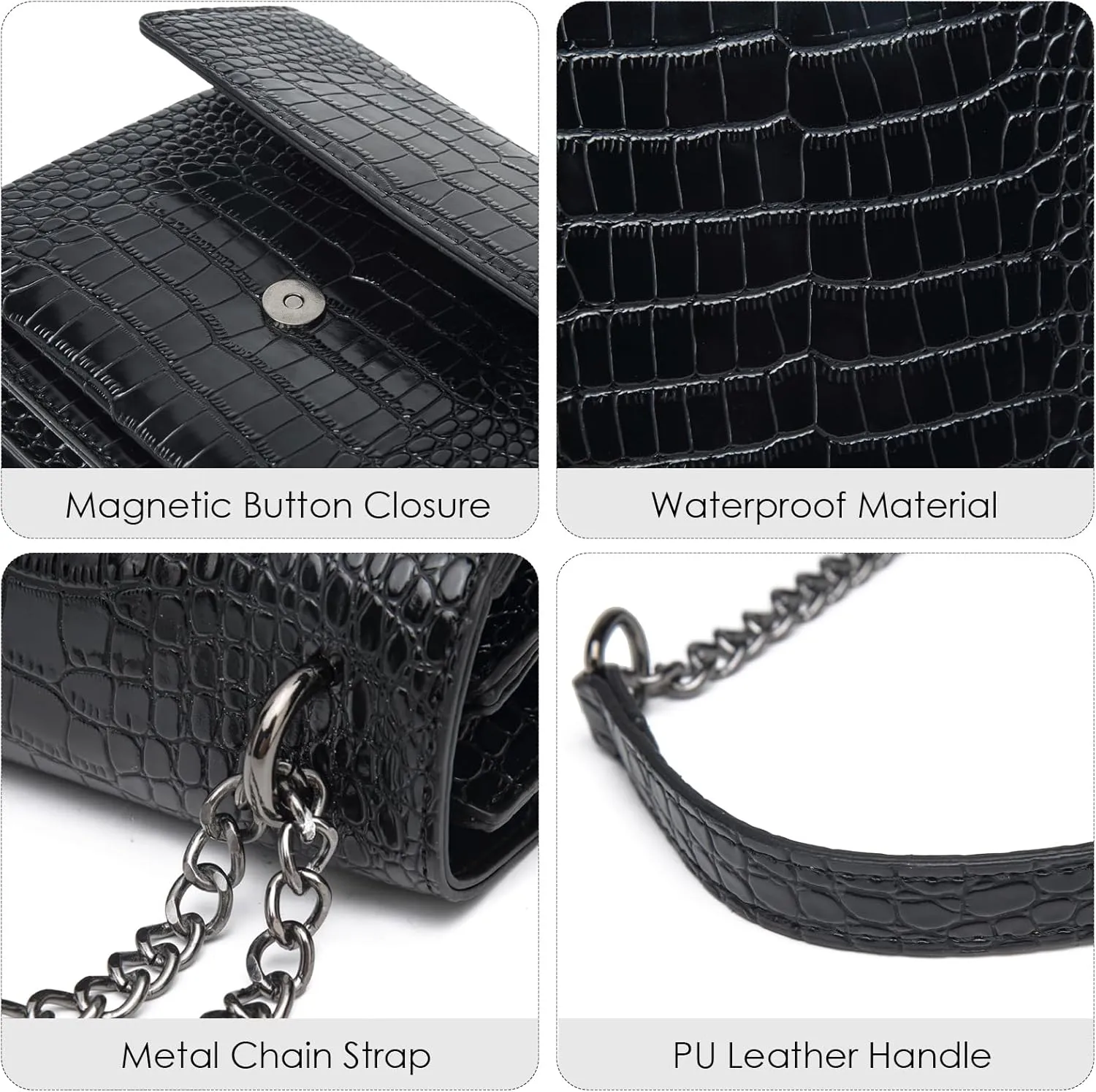 MYHOZEE Crossbody Bags for Women Snake Print Leather Cross Body Chian Purse Trendy Ladies Clutch Satchel
