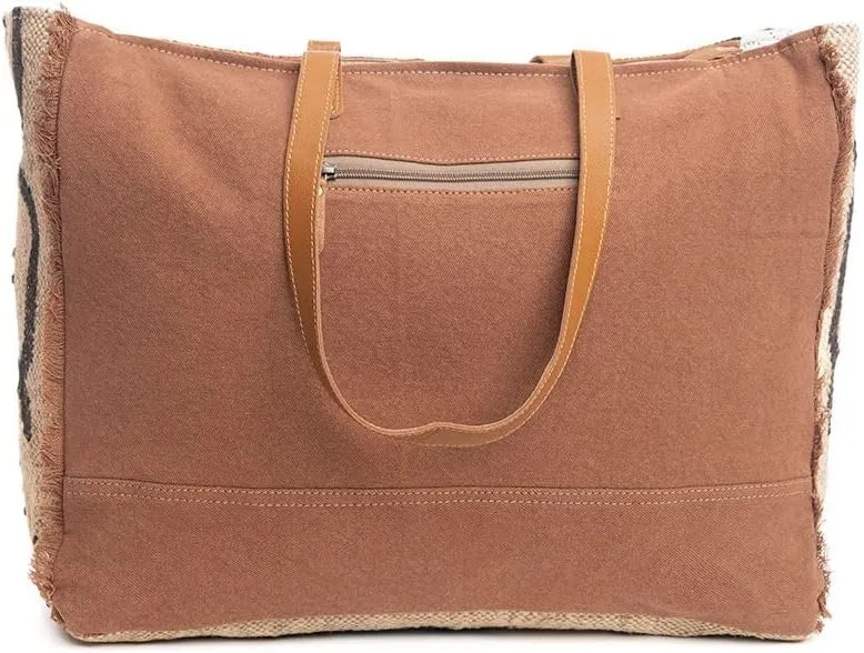 Myra Bag Western Leather Weekender Bag for Women - Upcycled Shoulder Handbag