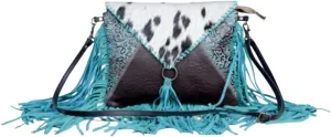 Myra Bag Women's Effervescence Leather And Hair-On Tooled Turquoise One Size