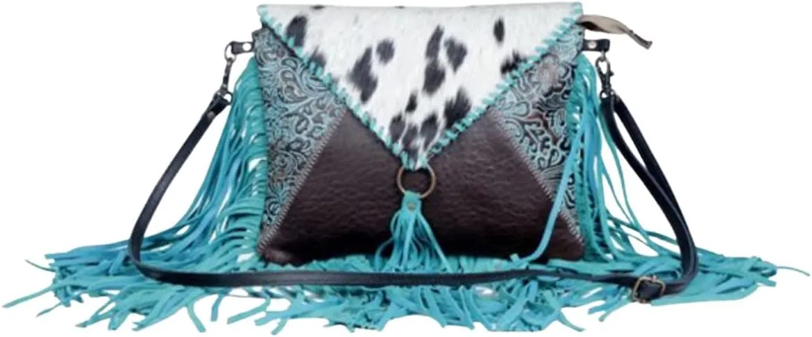 Myra Bag Women's Effervescence Leather And Hair-On Tooled Turquoise One Size