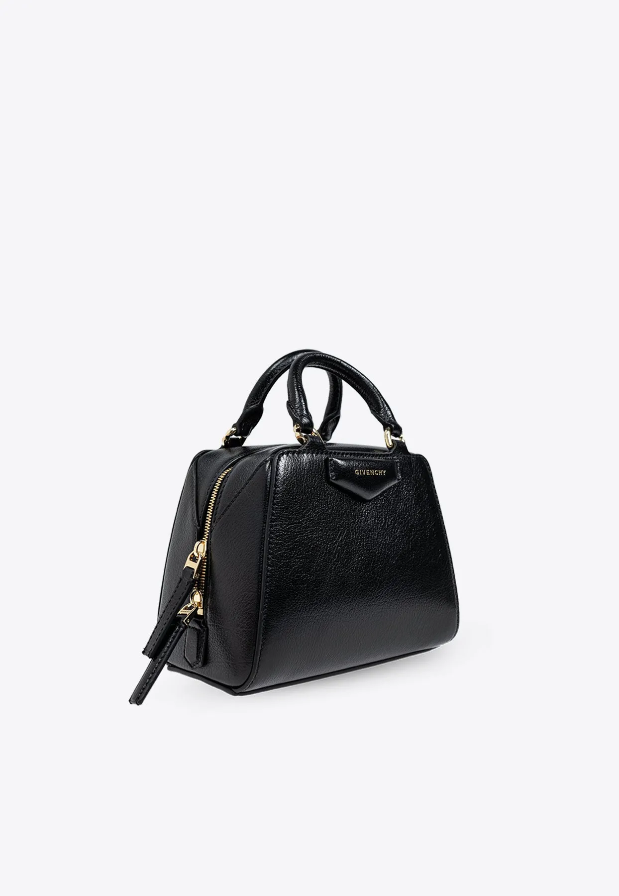 Nano Antigona Cube Leather Top Handle Bag