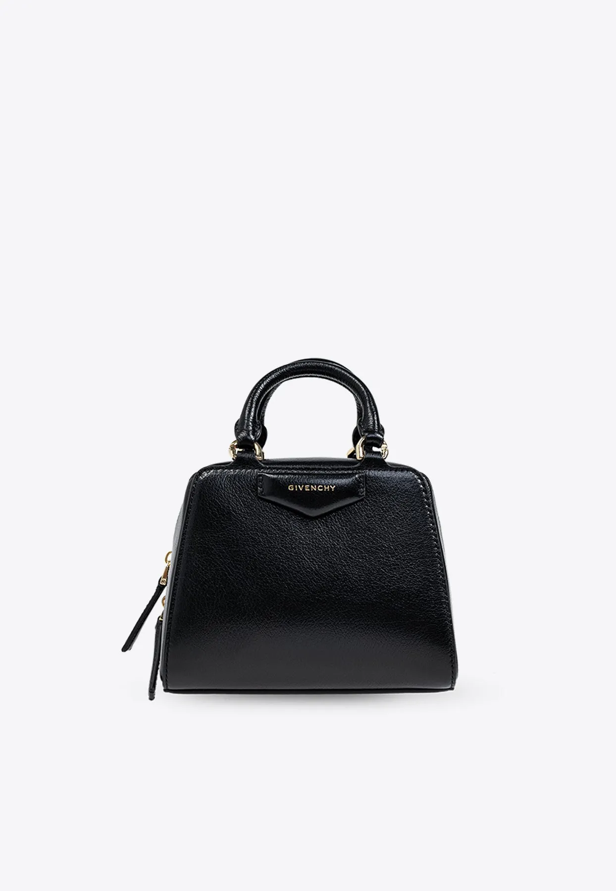 Nano Antigona Cube Leather Top Handle Bag