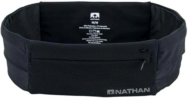 Nathan Zipster Running Belt for Men and Women, Bounce Free Waist Pack, Running Fanny Pack Women, Pockets with Zippers, Fits All iPhones