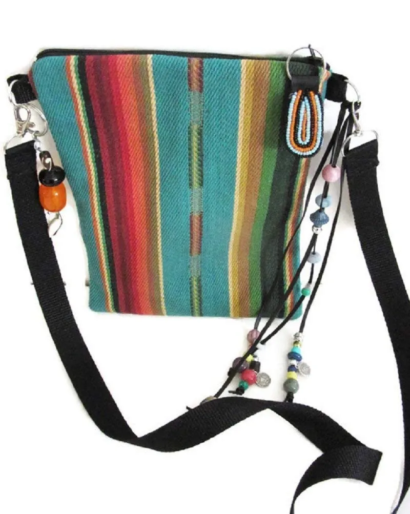 Native American Style Crossbody Bag Southwest Blue