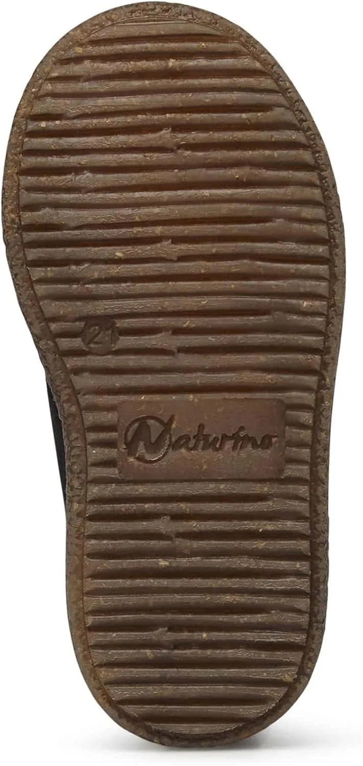 Naturino Albus VL-Nappa Leather and Suede Sneakers-Black