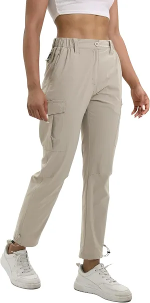 NATUVENIX Womens Hiking Pants Quick Dry Travel Pants Women Stretch Cargo Pants for Women Water Resistant Golf Pants Outdoor
