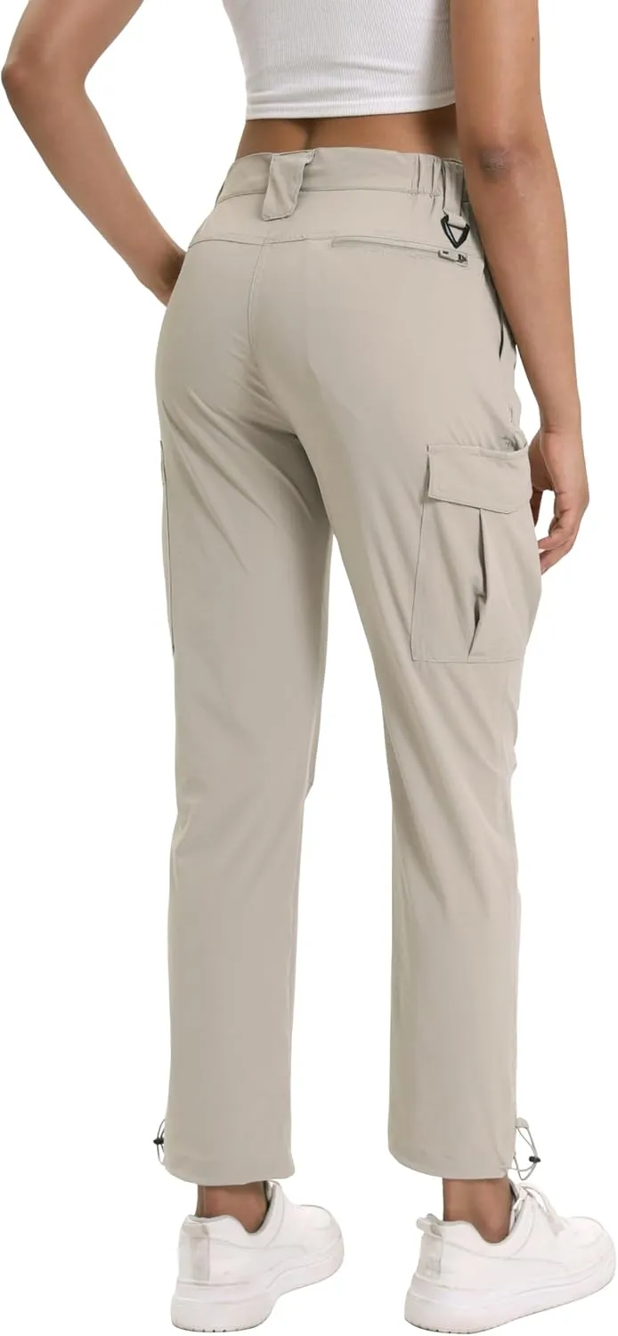 NATUVENIX Womens Hiking Pants Quick Dry Travel Pants Women Stretch Cargo Pants for Women Water Resistant Golf Pants Outdoor
