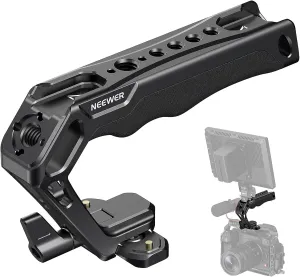NEEWER NATO Top Handle Kit with Quick Release NATO Clamp, 48mm Mini NATO Rail, Ergonomic Silicone Grip, Cold Shoes, 1/4" Threads, 3/8" for ARRI, Compatible with SmallRig Camera Cage, CA103