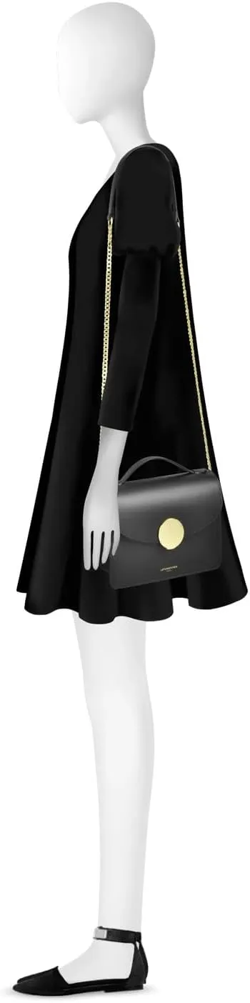 New Ondina Top Handle Shoulder Bag, Calf Leather, Gold Hardware, 8.5 x 6.3 x 3.5 inches