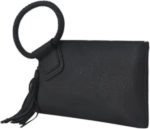 NGIL Women's Faux Leather Mini Wristlet Purse With Fringe Tassel, Wristlet Wallet Women's Handbag