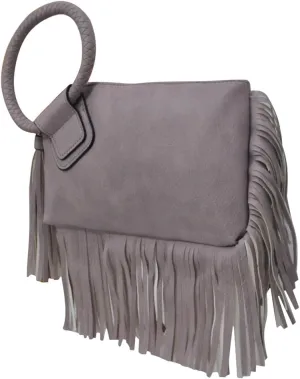 NGIL Women's Faux Leather Mini Wristlet Purse With Fringe Tassel, Wristlet Wallet Women's Handbag