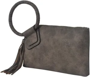 NGIL Women's Faux Leather Mini Wristlet Purse With Fringe Tassel, Wristlet Wallet Women's Handbag