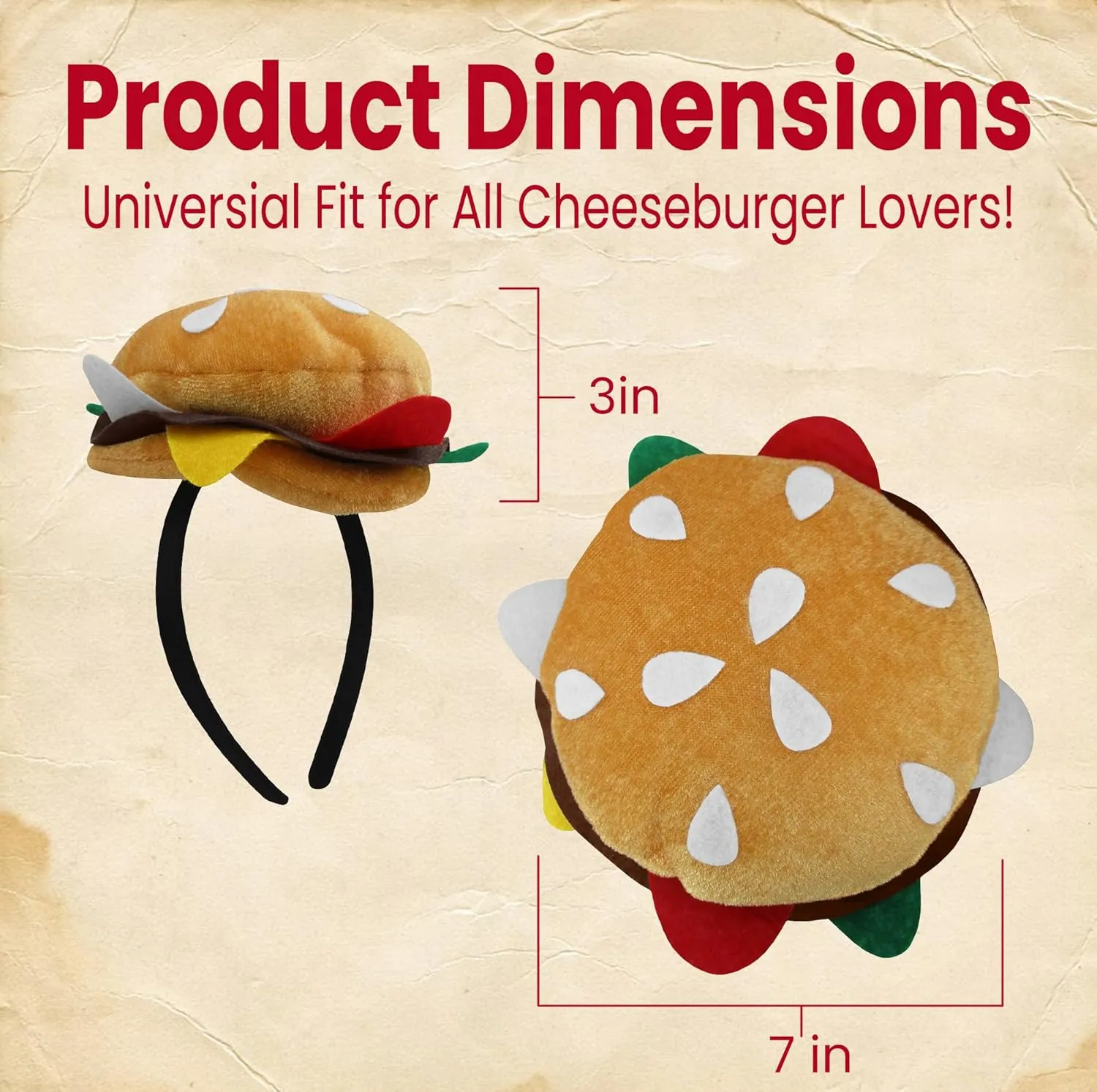Nicky Bigs Novelties Mini Food Hat Headband - Vendor Costume Attire Accessory - Fun Headband for Adults