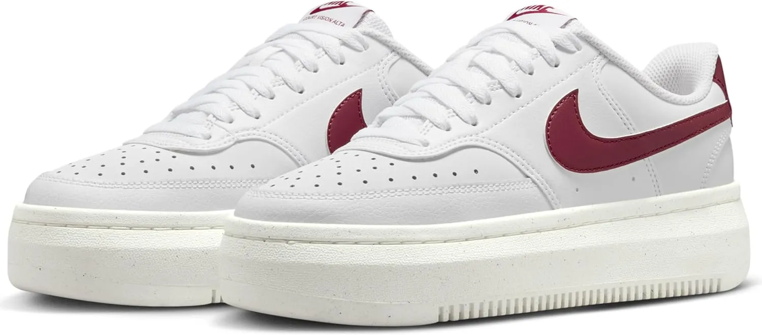 Nike Court Vision Alta Women's Shoes (DZ5394-103, White/Sail/Team Red)