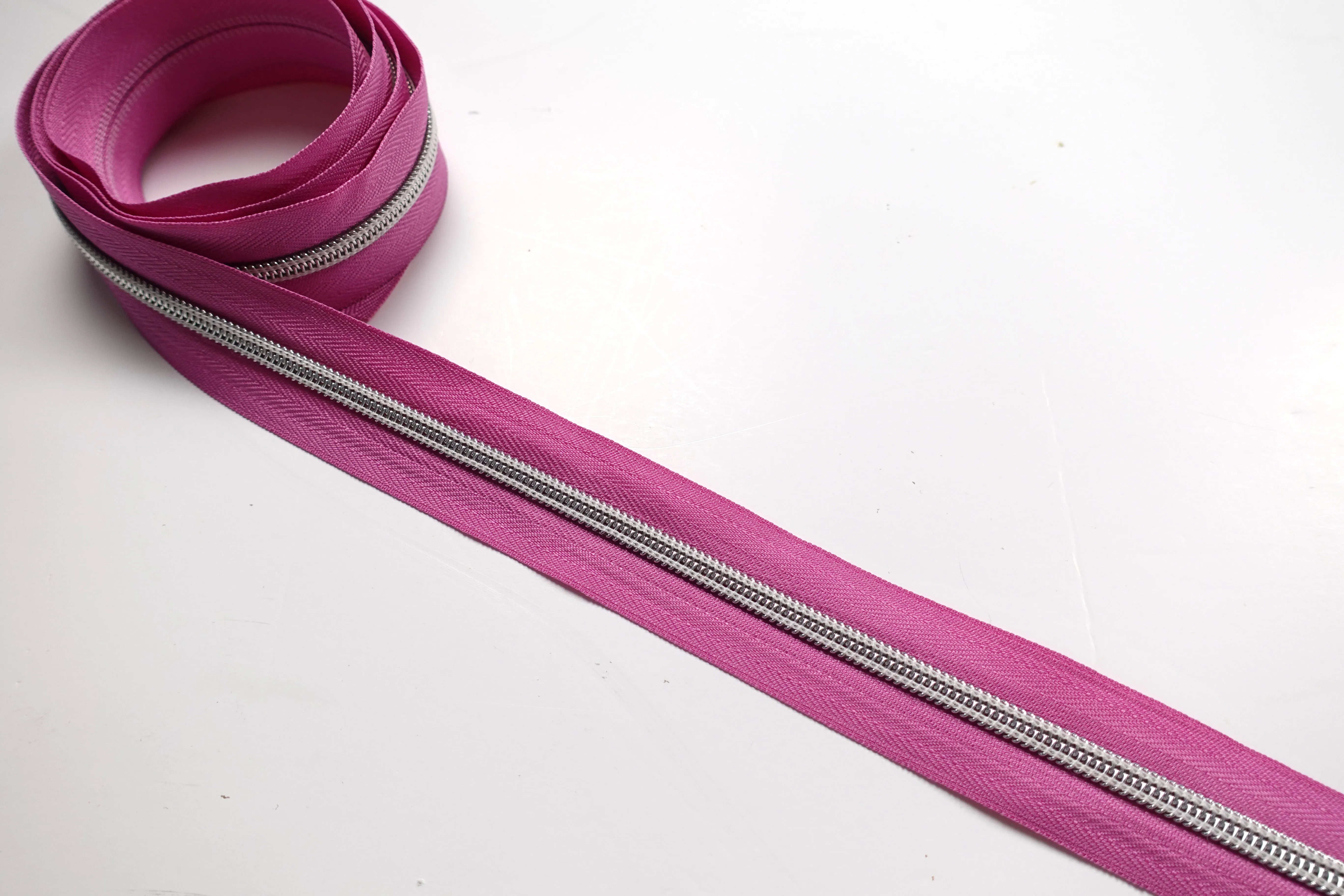 No5 Silver Teeth Nylon Zips Sold in Packs of 1 1/2 metre Lengths