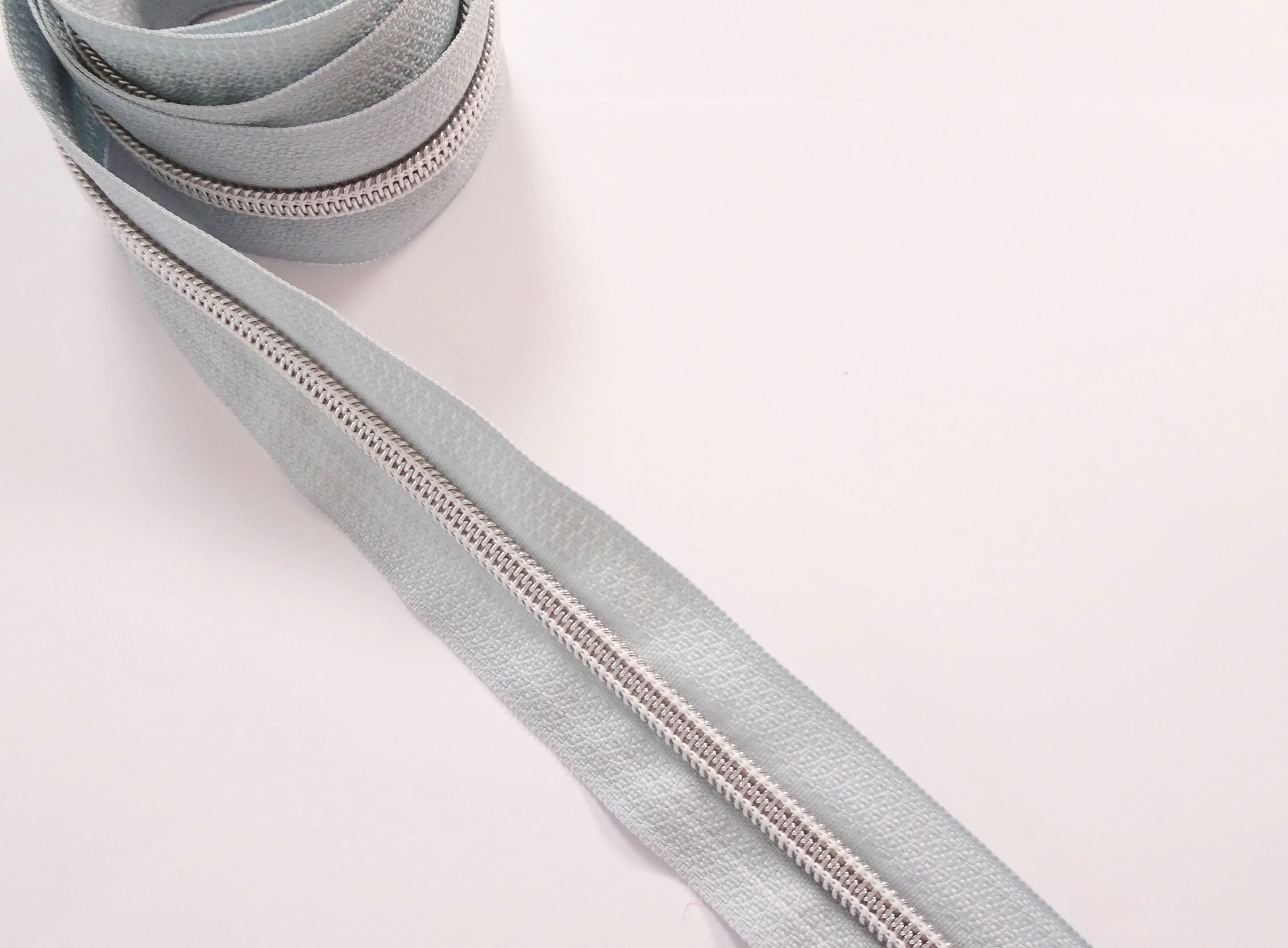 No5 Silver Teeth Nylon Zips Sold in Packs of 1 1/2 metre Lengths