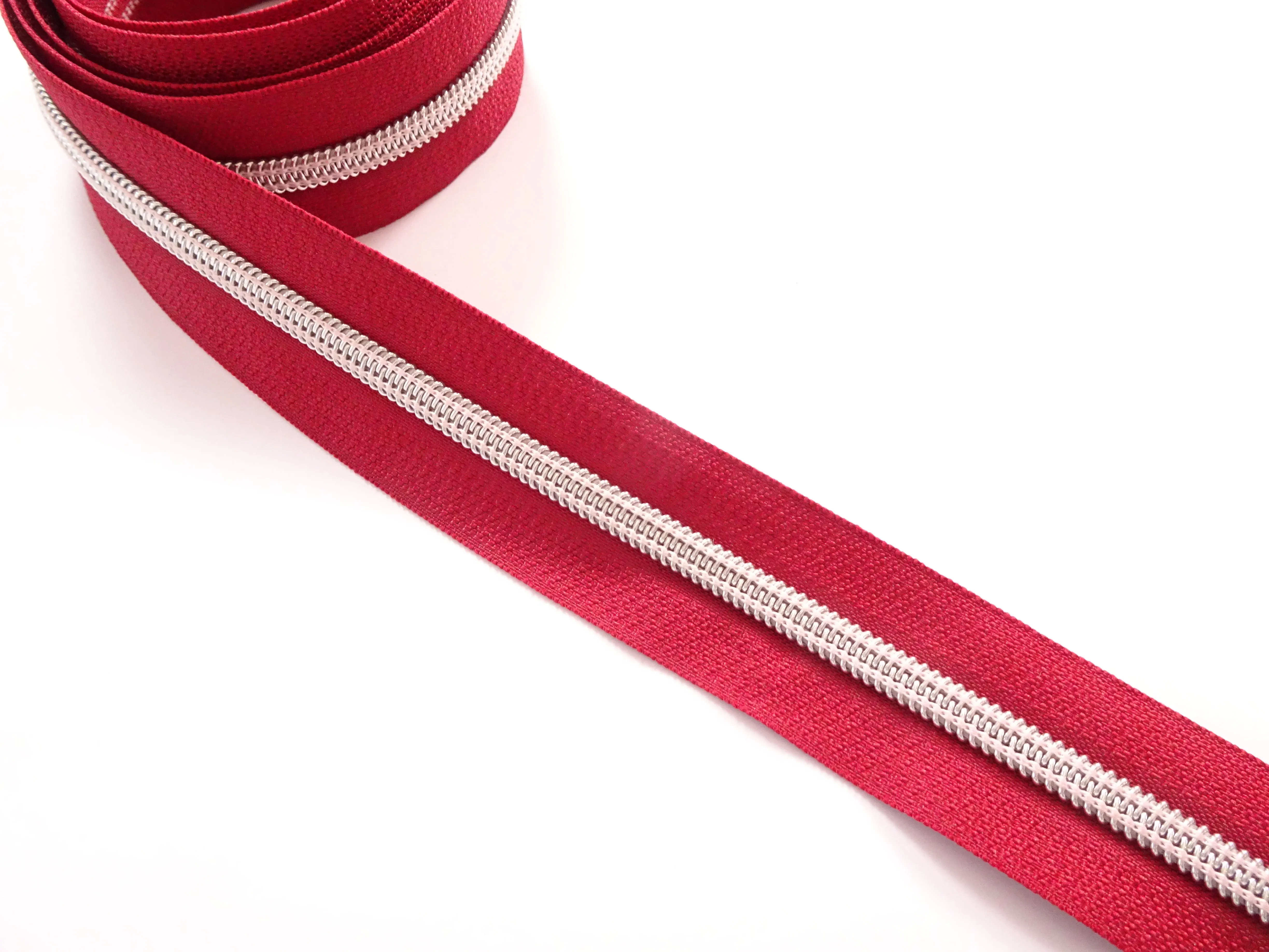 No5 Silver Teeth Nylon Zips Sold in Packs of 1 1/2 metre Lengths