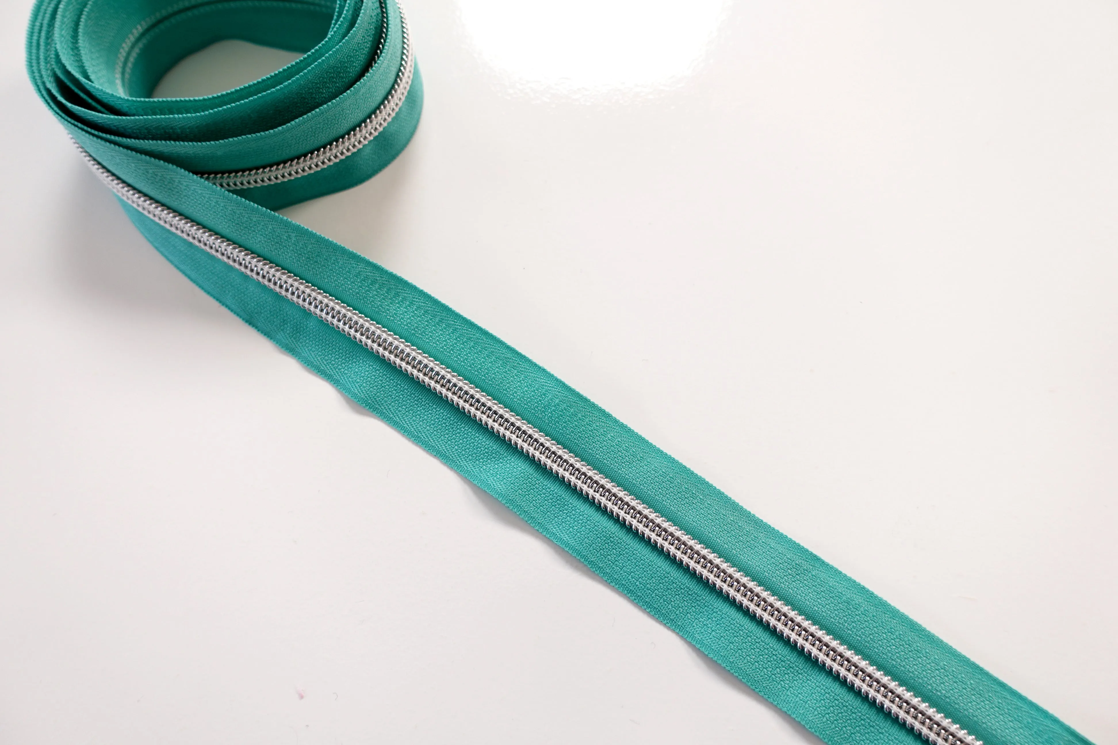 No5 Silver Teeth Nylon Zips Sold in Packs of 1 1/2 metre Lengths